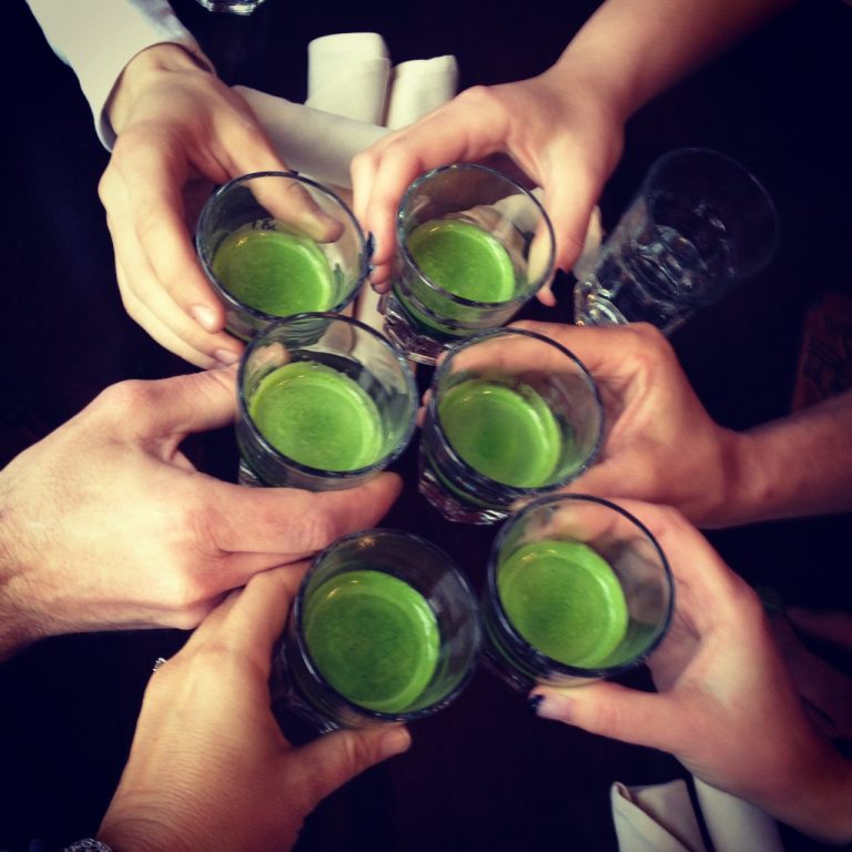 The Green Shot wheatgrass party