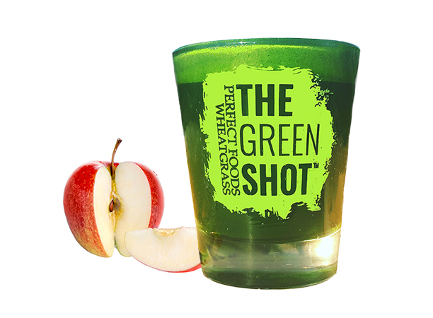 wheatgrass juice, wheatgrass shot, the green shot, wheatgrass and apple juice