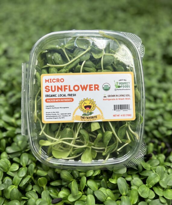 sunflower microgreens in clamshell new label