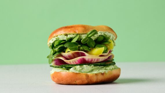 Sunflower Microgreens Bagel - Green Goddess - Black Seed Bagel