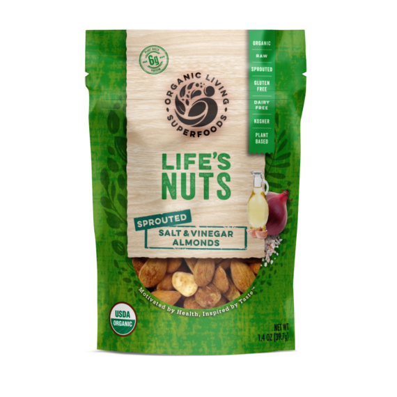 Organic Raw Sprouted Salt & Vinegar Almonds - 1.4 oz